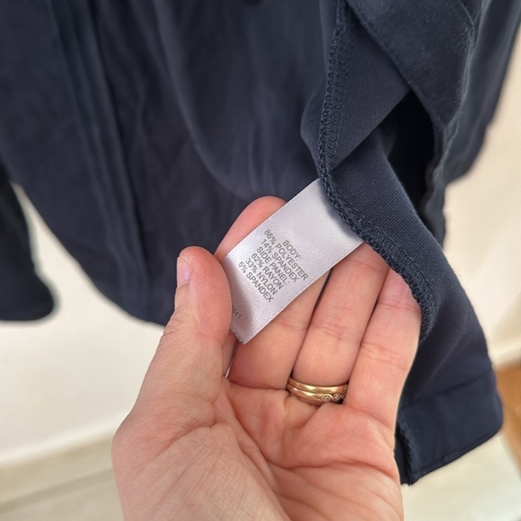 J.Jill Faux Suede Open Draped Cardigan Jacket Navy Blue Large - Picture 5 of 9